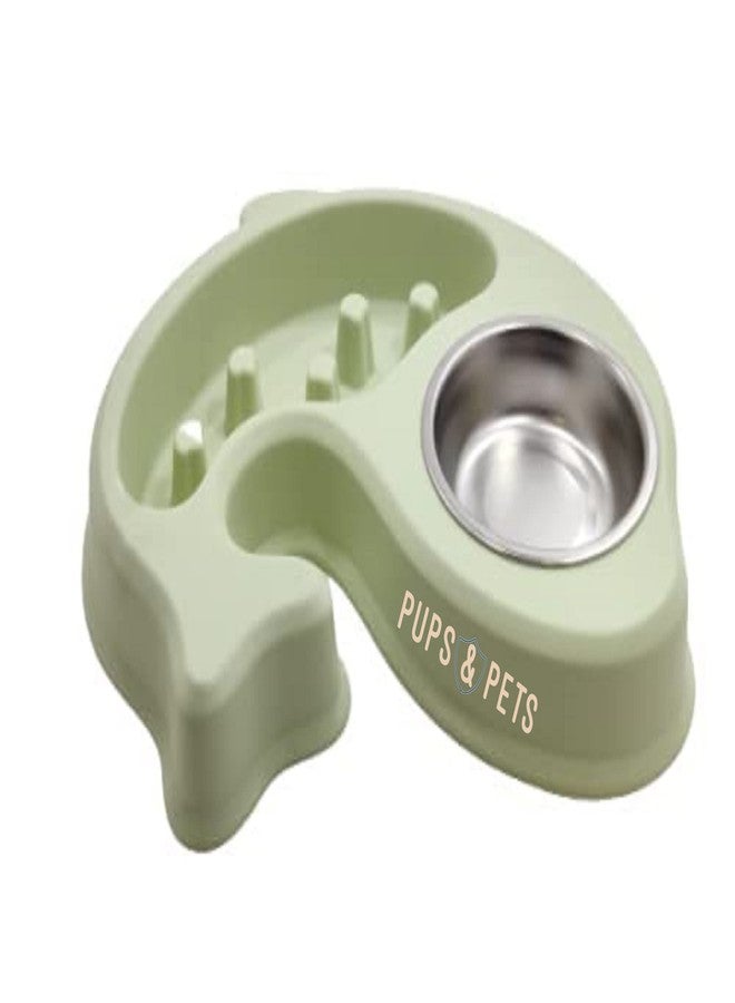 Pups&Pets Pet Bowl Stainless Steel Dog Pet Double Bowls Plastic Slow Food Bowls Feeding and Drinking Bowls Anti-Slip Mats, Ideal for Puppies, Small/Medium Sized Dogs Cats (Color May Vary) - Image 3